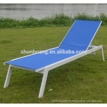 Outdoor hotel poolside furniture aluminum chaise lounge fabric sun lounger